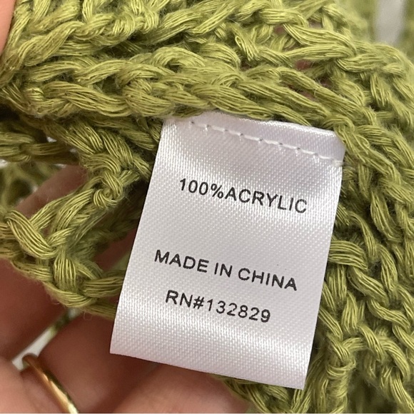 More to Come Malya Tie Cardigan Green Crochet Size XS - Picture 5 of 5